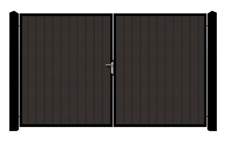 The Ebbw electric gate — clean flat top, fully boarded
