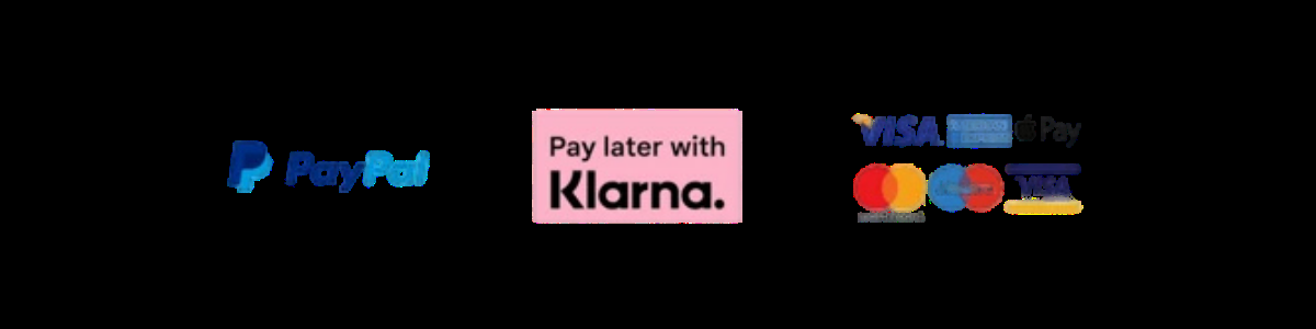 Accepted payments: PayPal, Klarna, Visa, American Express, Apple Pay, Mastercard, Maestro and Visa Electron